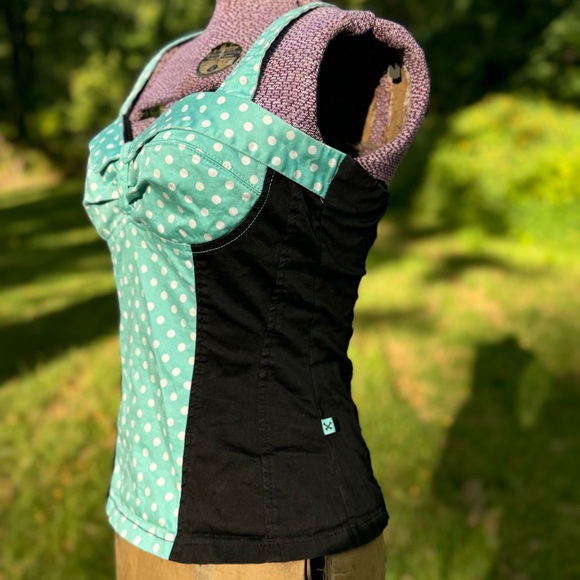 Retro style rockabilly pinup halter corset top Royal Bones by Daang (Tripp NYC) - Picture 3 of 9